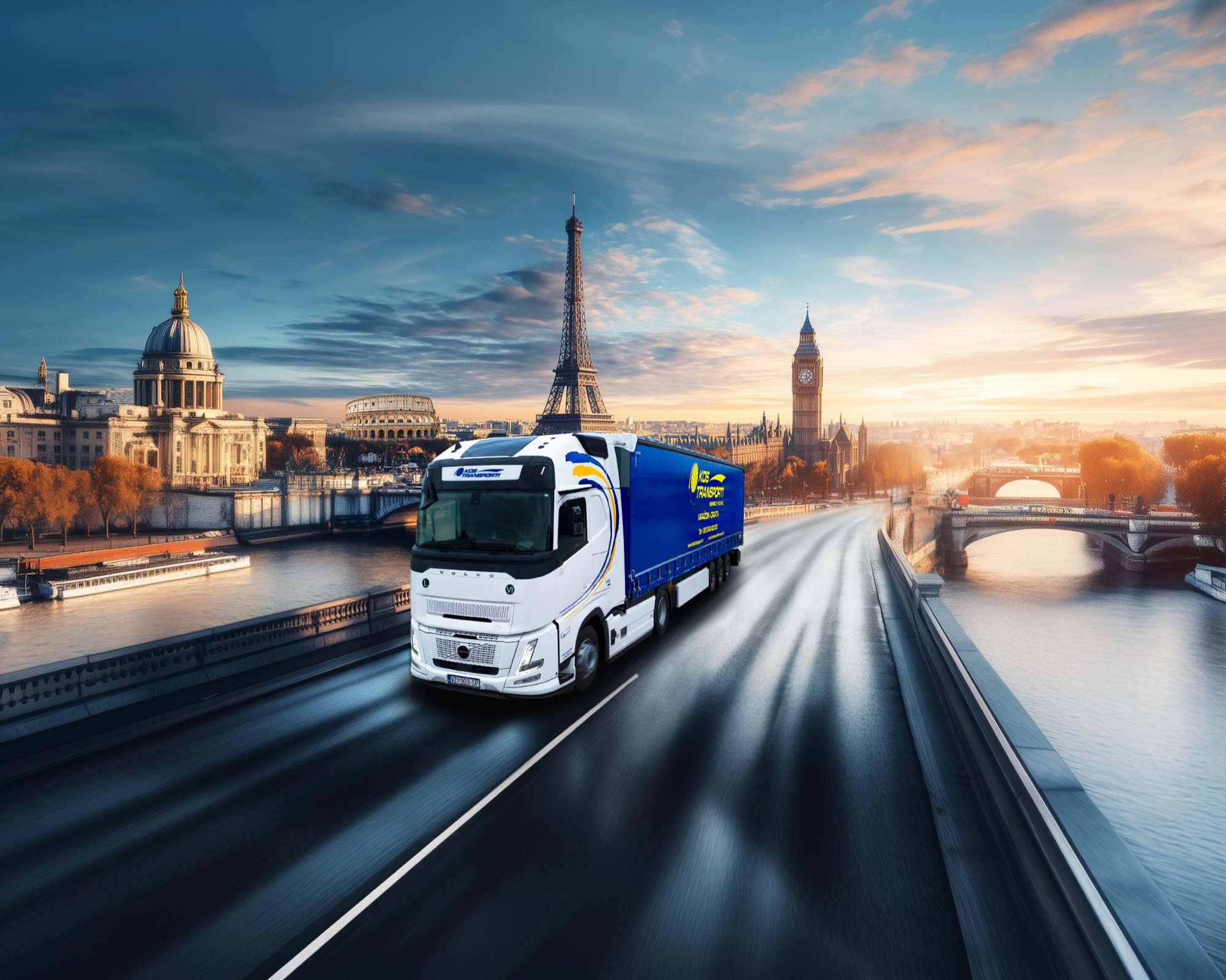 Volvo kamion Kos Transporti na putu kroz Europu